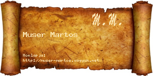 Muser Martos névjegykártya